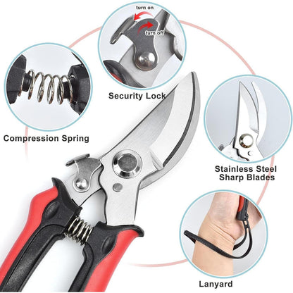 Professionelles Gartenschere Set rostfreier Stahl 3 Stück