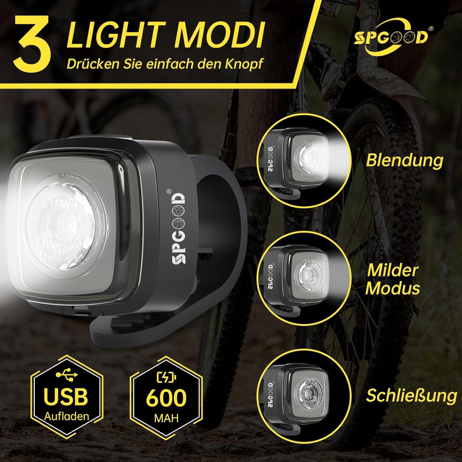 Fahrradlicht Set USB Aufladbar StVZO Zugelassen IPX5