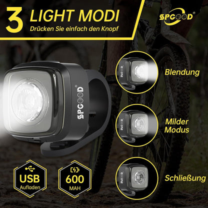 Fahrradlicht Set USB Aufladbar StVZO Zugelassen IPX5