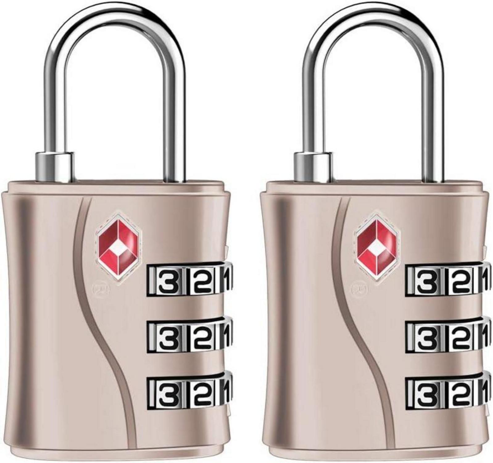 TSA Kofferschlösser Vorhängeschlösser 3 Stellige Zahlen Roségold