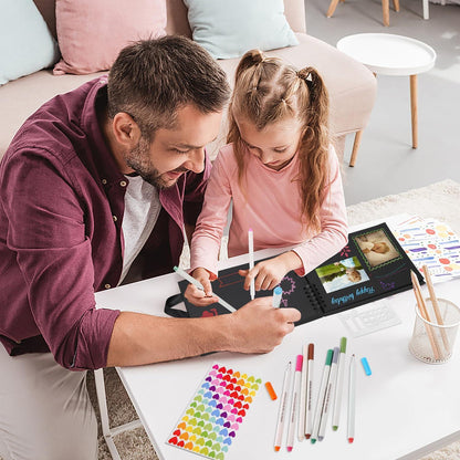 Fotoalbum zum selbstgestalten 80 schwarze Seiten Scrapbook