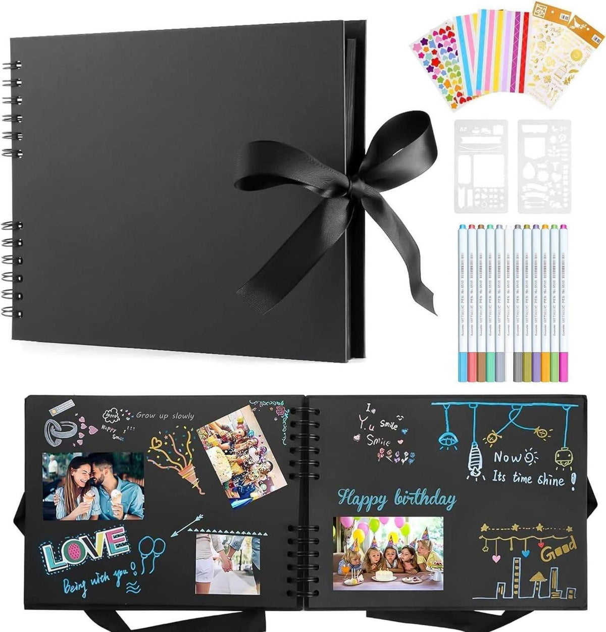 Fotoalbum Zum Selbstgestalten 80 Schwarze Seiten Scrapbook DIY