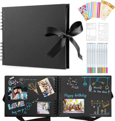 Fotoalbum Zum Selbstgestalten 80 Schwarze Seiten Scrapbook DIY