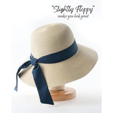 Damen Sonnenhut Strohhut UV Schutz UPF 50+ M-L Breite Krempe