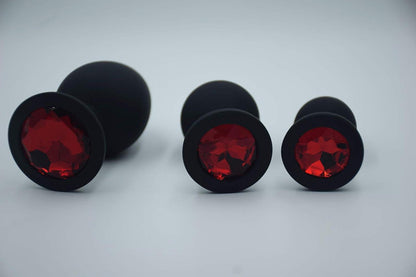 Silikon Analplugs Set Butt plug 3-teilig S+M+L Rot