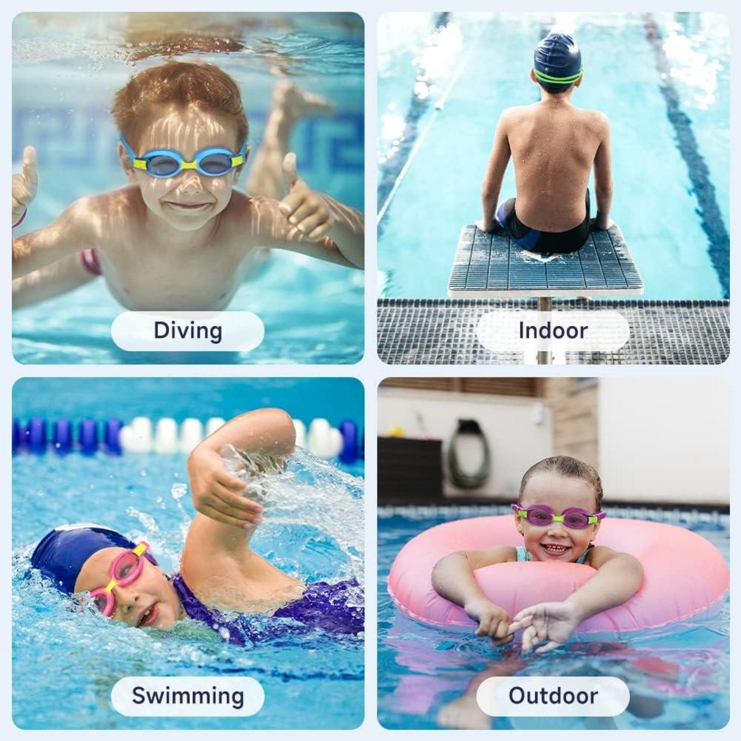 Schwimmbrille Kinder Rosa Violett 2 Stück 3-10 Jahre UV Anti Nebel
