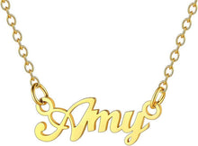 Namenskette Edelstahl vergoldet Anhänger Halskette 45cm+5cm