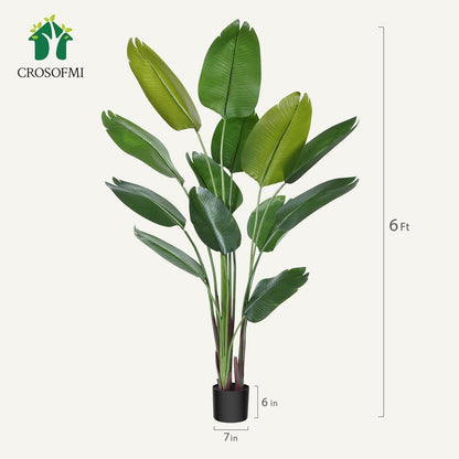 Künstliche Paradiesvogel Pflanze 180cm Tropische Palme mit