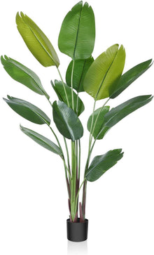 Künstliche Paradiesvogel Pflanze 180cm Tropische Palme 13 Blätter
