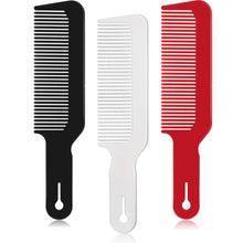 3er Set Flache Top Haarschneidekämme Schwarz Weiß Rot