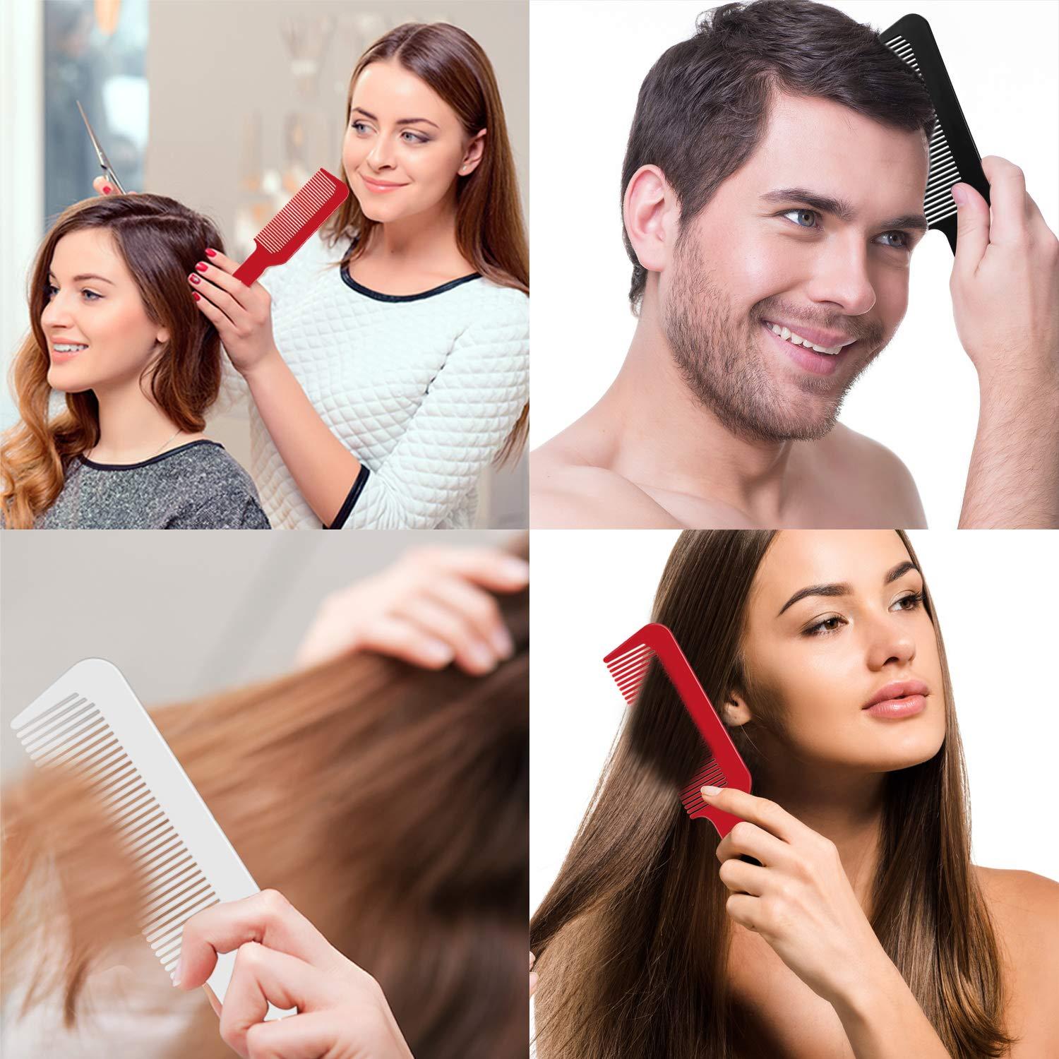 3er Set Flache Top Haarschneidekämme Schwarz Weiß Rot