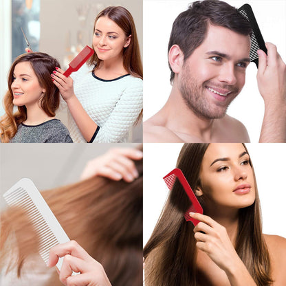 3er Set Flache Top Haarschneidekämme Schwarz Weiß Rot