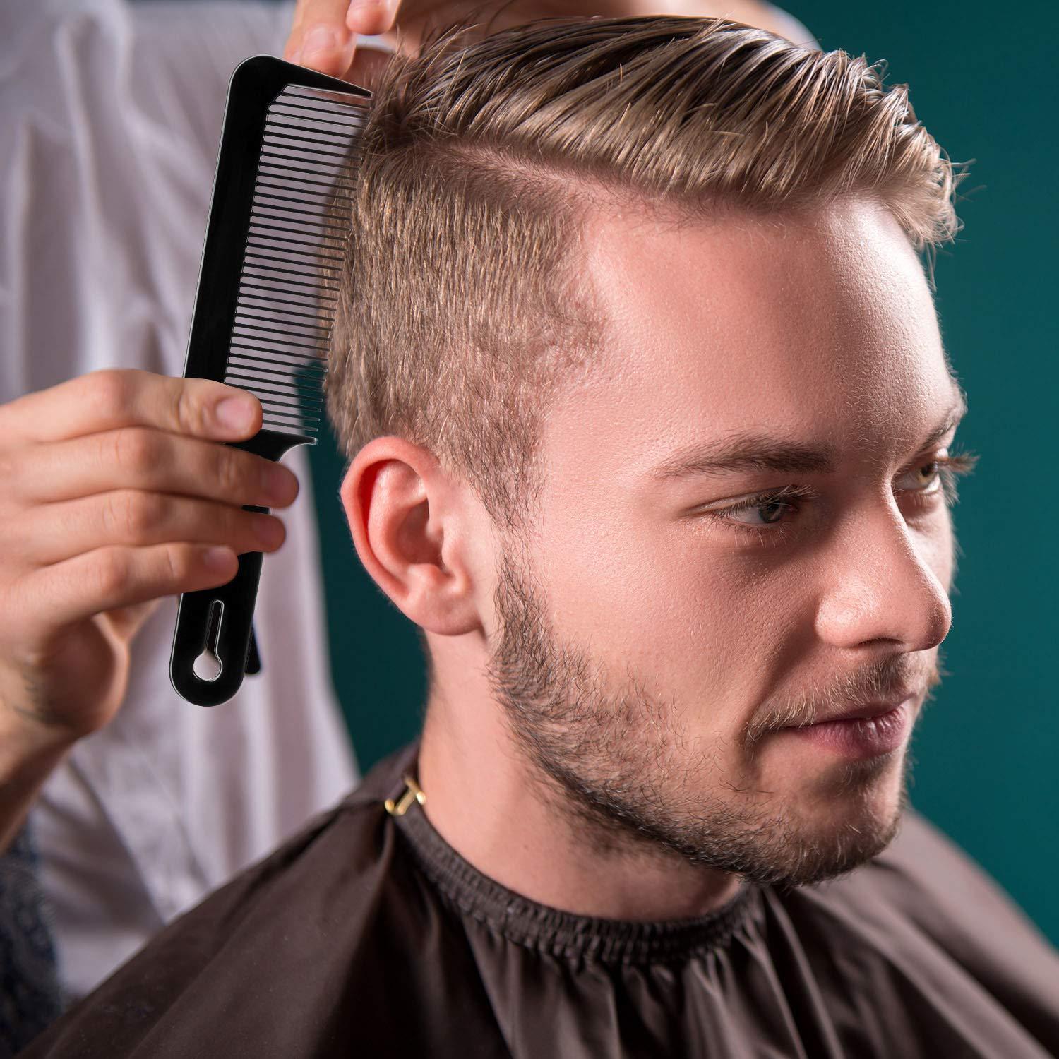 3er Pack Barbier Clipper Kamm Flache Top Haarschneidekämme - Schwarz Weiß Rot
