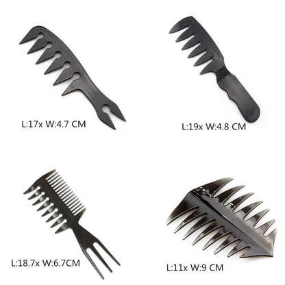 4 Stück Männer Haarkamm Set Friseur Styling Kamm Öl Kopf