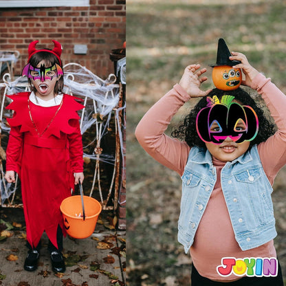 JOYIN 32-teiliges Halloween-Kratzmasken-Set mit 8 Designs