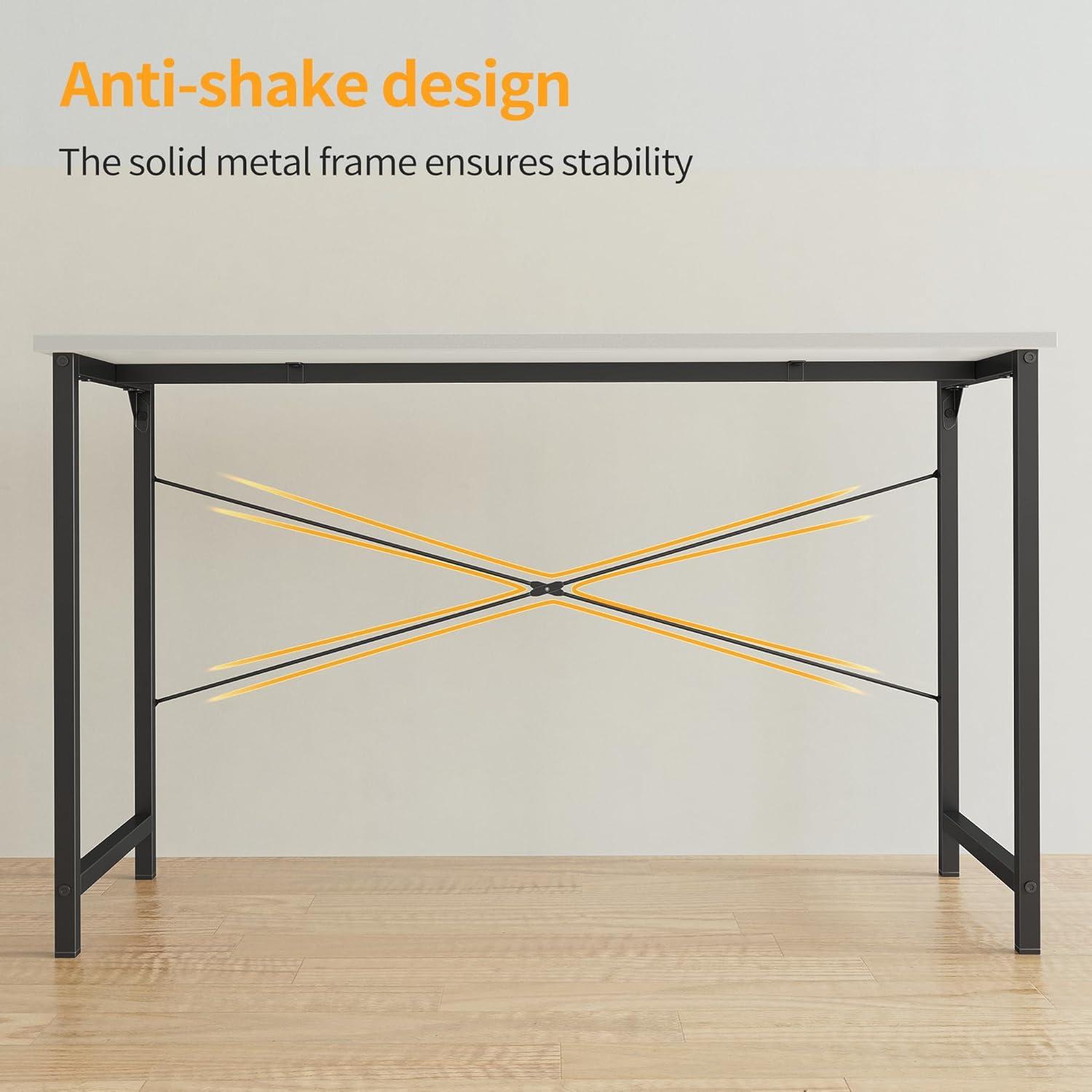 Schreibtisch Kleiner Computertisch 100x48 cm Bürotisch Weiß Schwarz