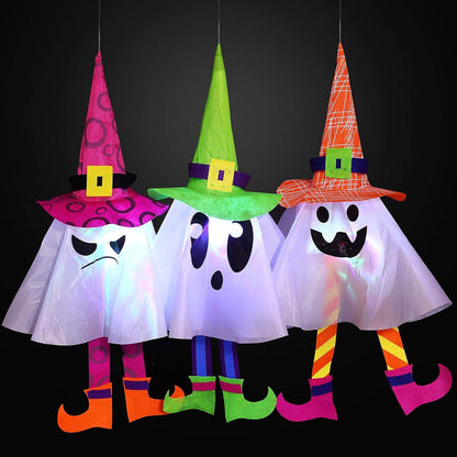 LED Halloween Geister Laternen 3er Set - Outdoor Deko & Partyzubehör