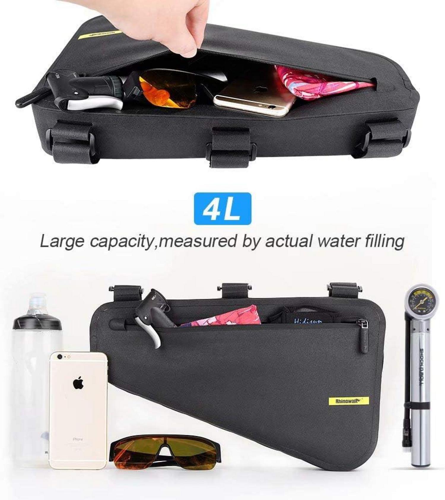 Rhinowalk Fahrrad Rahmentasche Triangeltasche 4L Wasserdicht Schwarz