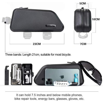 Fahrradtasche Rahmentasche Wasserdicht Schwarz 1.5L