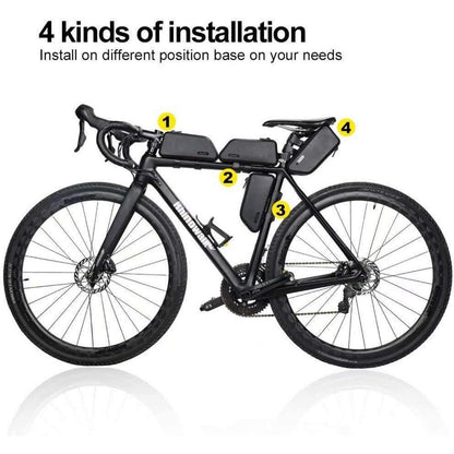 Fahrradtasche Rahmentasche Wasserdicht Schwarz 1.5L