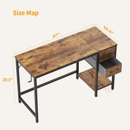 Cubiker Schreibtisch mit Regal und 2 Schubladen 120 x 60 cm Cubiker