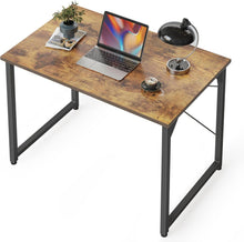 Kleiner Computertisch Industrie-Design Metallgestell Vintagebraun