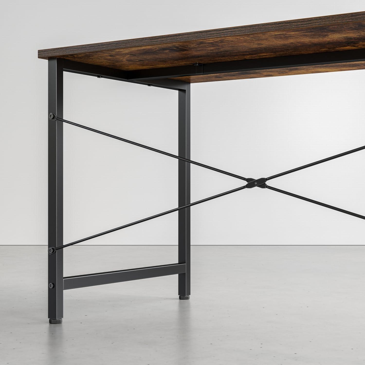 Kleiner Schreibtisch 100x48x75 cm Industrie-Design Vintagebraun