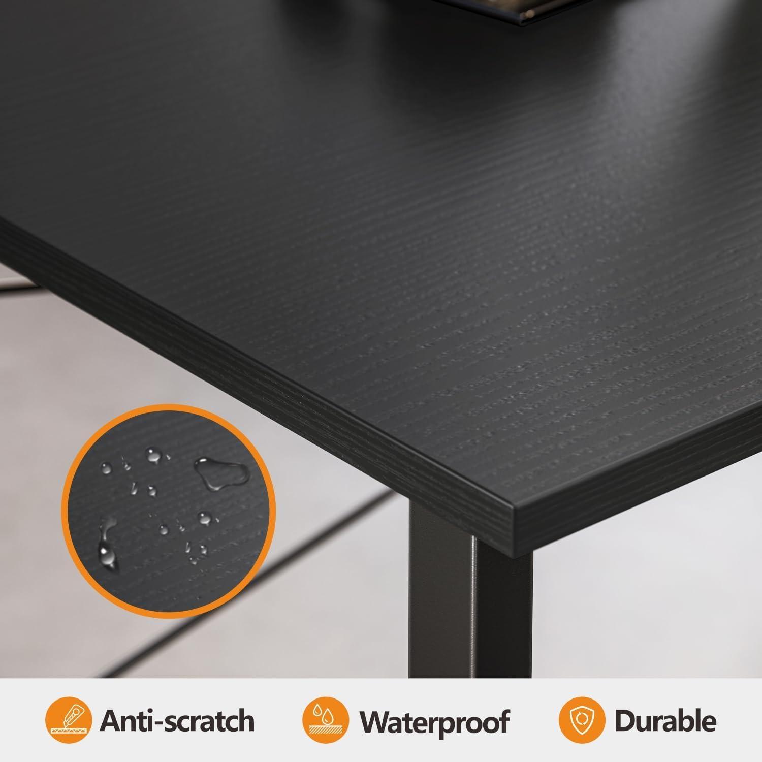 Schreibtisch 80x40x75 cm Schwarz Industrie-Design Metallgestell
