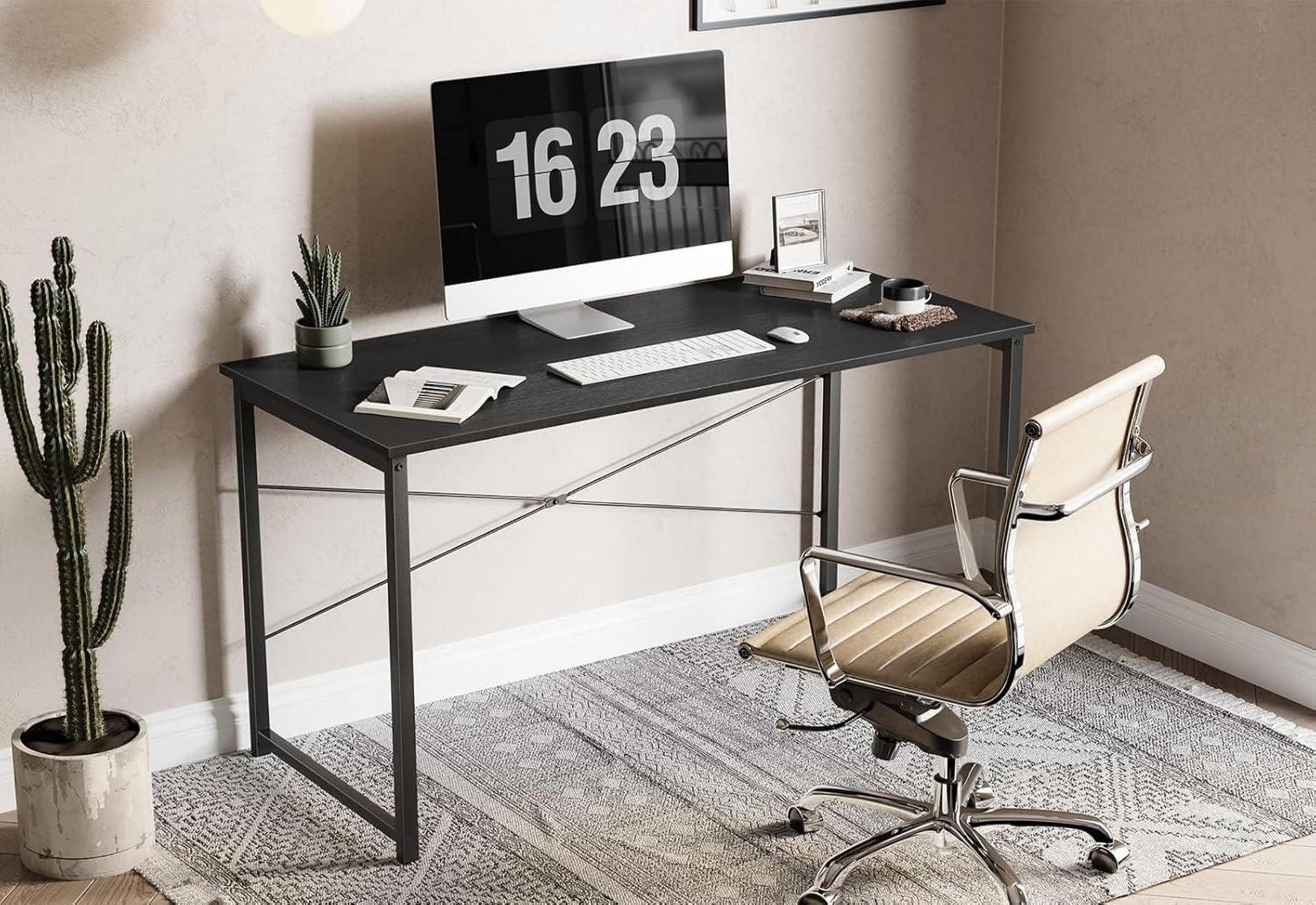 Kleiner Computertisch 80 x 40 x 75 cm Industrie-Design Schwarz