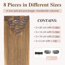Echthaar Clip-In Extensions Dunkelblond 50cm