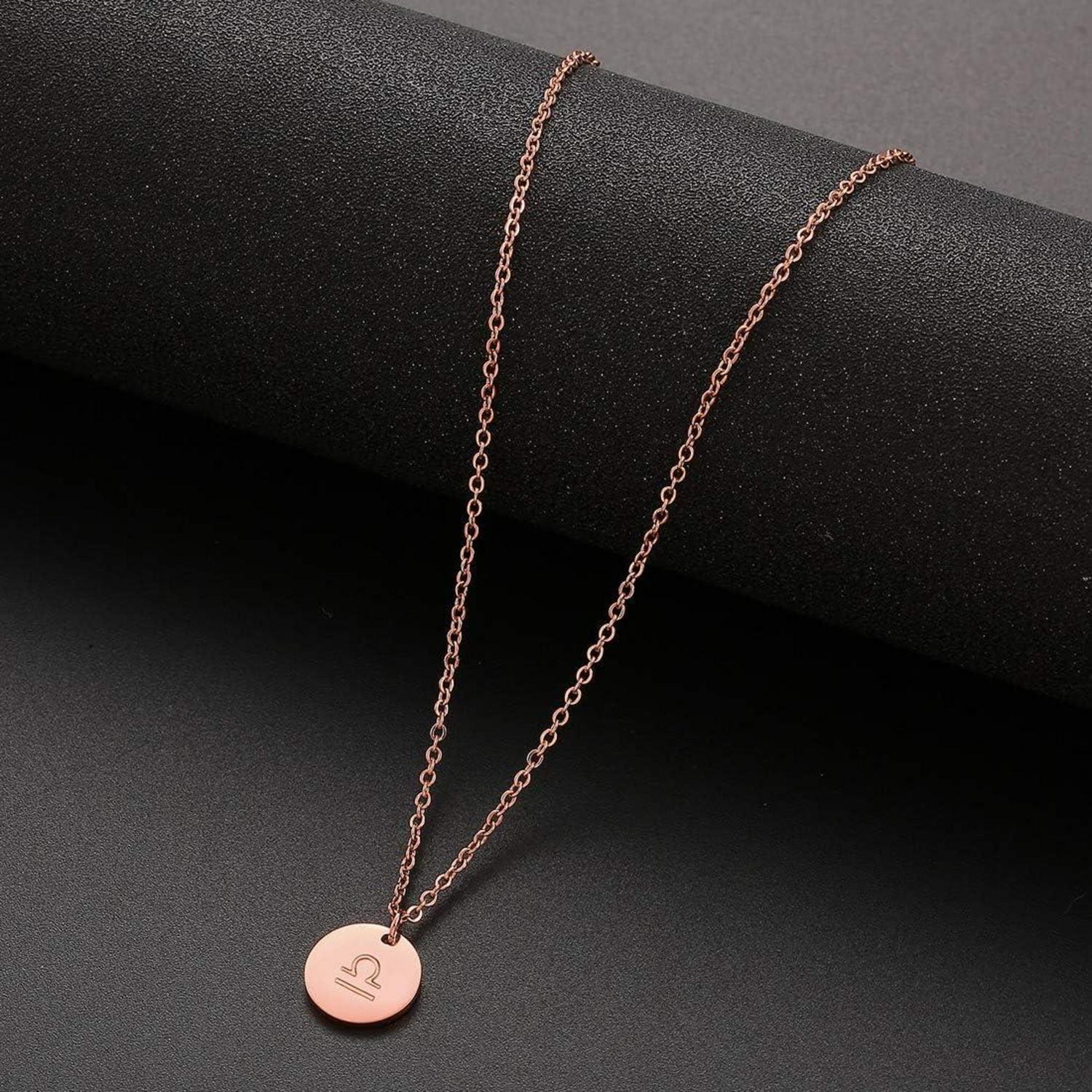 Sternzeichen Kette Gold Edelstahl rosegold Waage Astrologie Horoskop