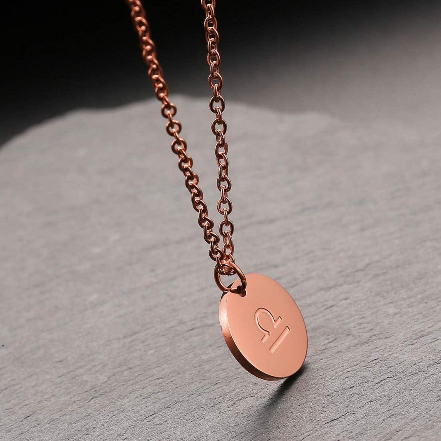 Sternzeichen Kette Gold Edelstahl rosegold Waage Astrologie Horoskop