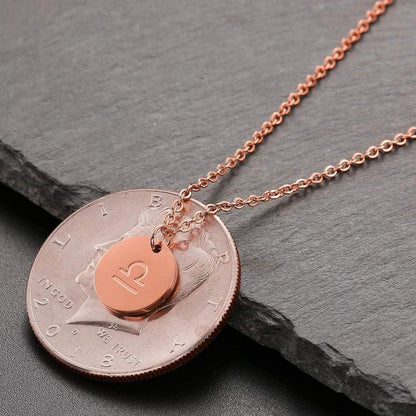 Sternzeichen Kette Gold WAAGE Horoskop Edelstahl 28 Karat Gold magnetisch_charmant