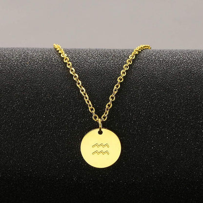 Sternzeichen Kette Gold Edelstahl Horoskop Wassermann