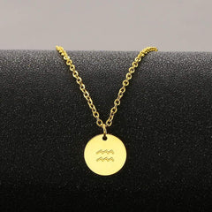Sternzeichen Kette Gold Edelstahl Horoskop Wassermann