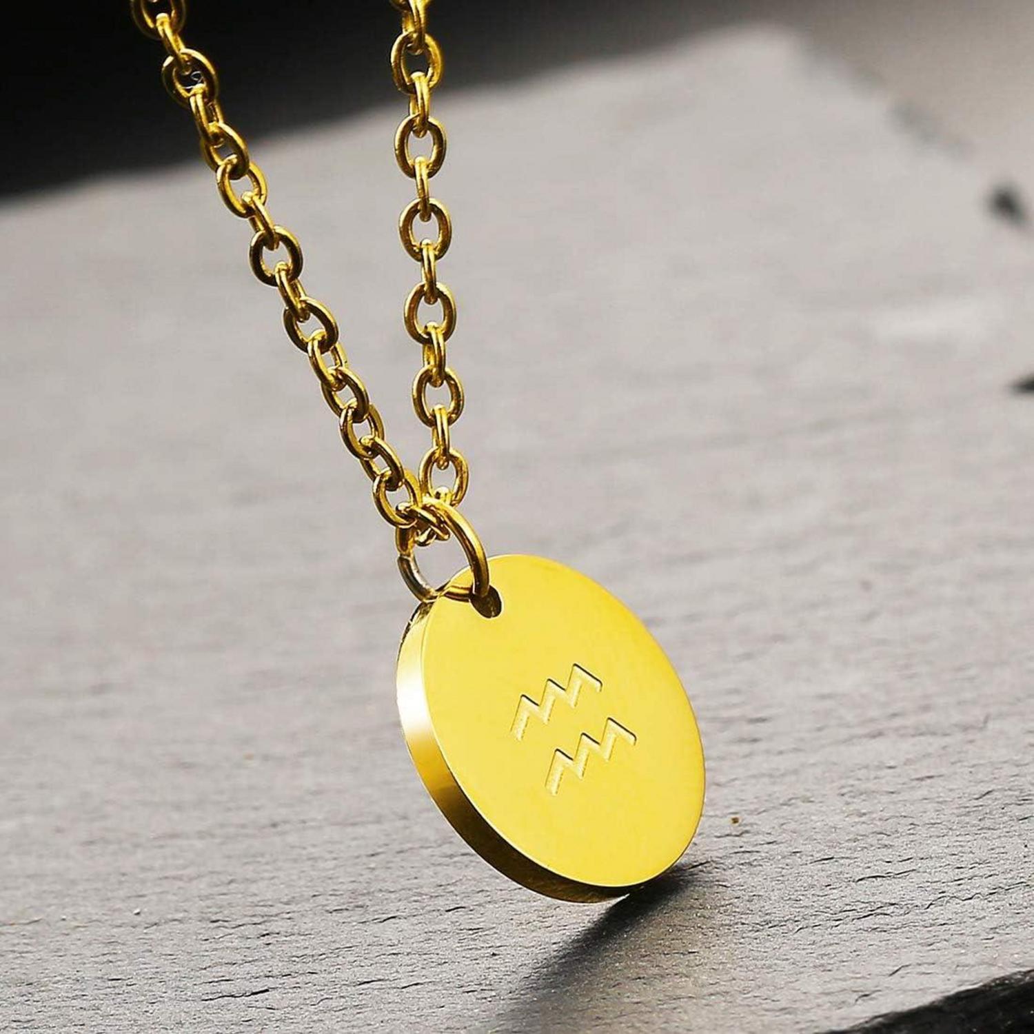 AFSTALR Wassermann Kette Gold Horoskop Sternzeichen Damen Mutter Tochter