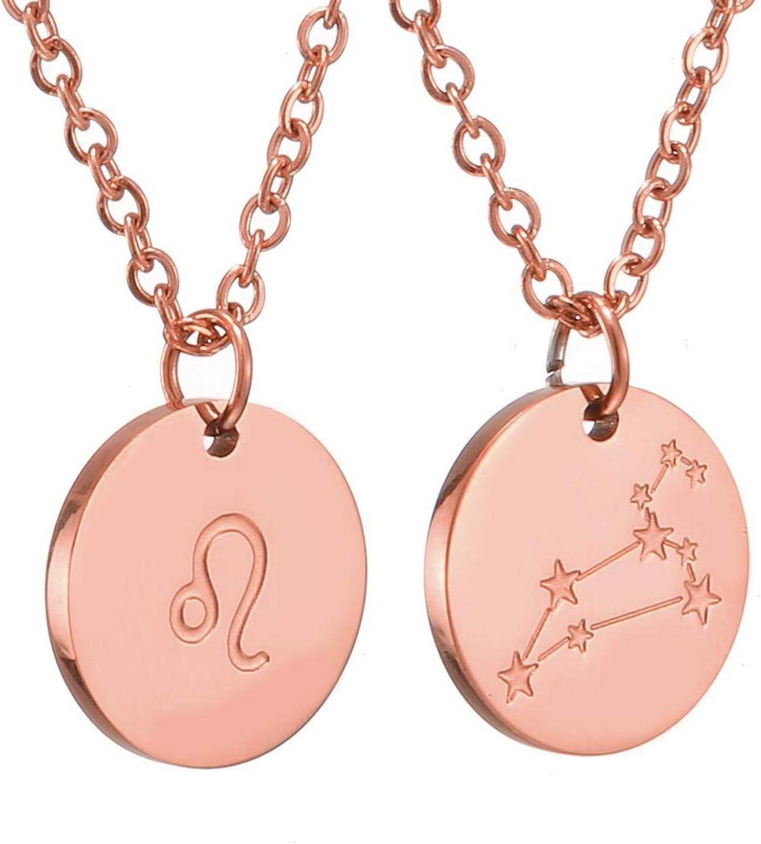 Sternzeichen Kette Gold Löwe Astrologie Anhänger Rosegold