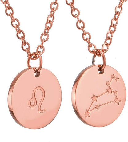 Sternzeichen Kette Gold Löwe Astrologie Anhänger Rosegold