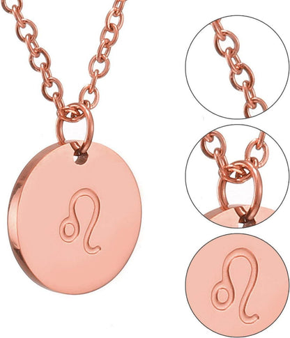 Sternzeichen Kette Gold Löwe Astrologie Anhänger Rosegold