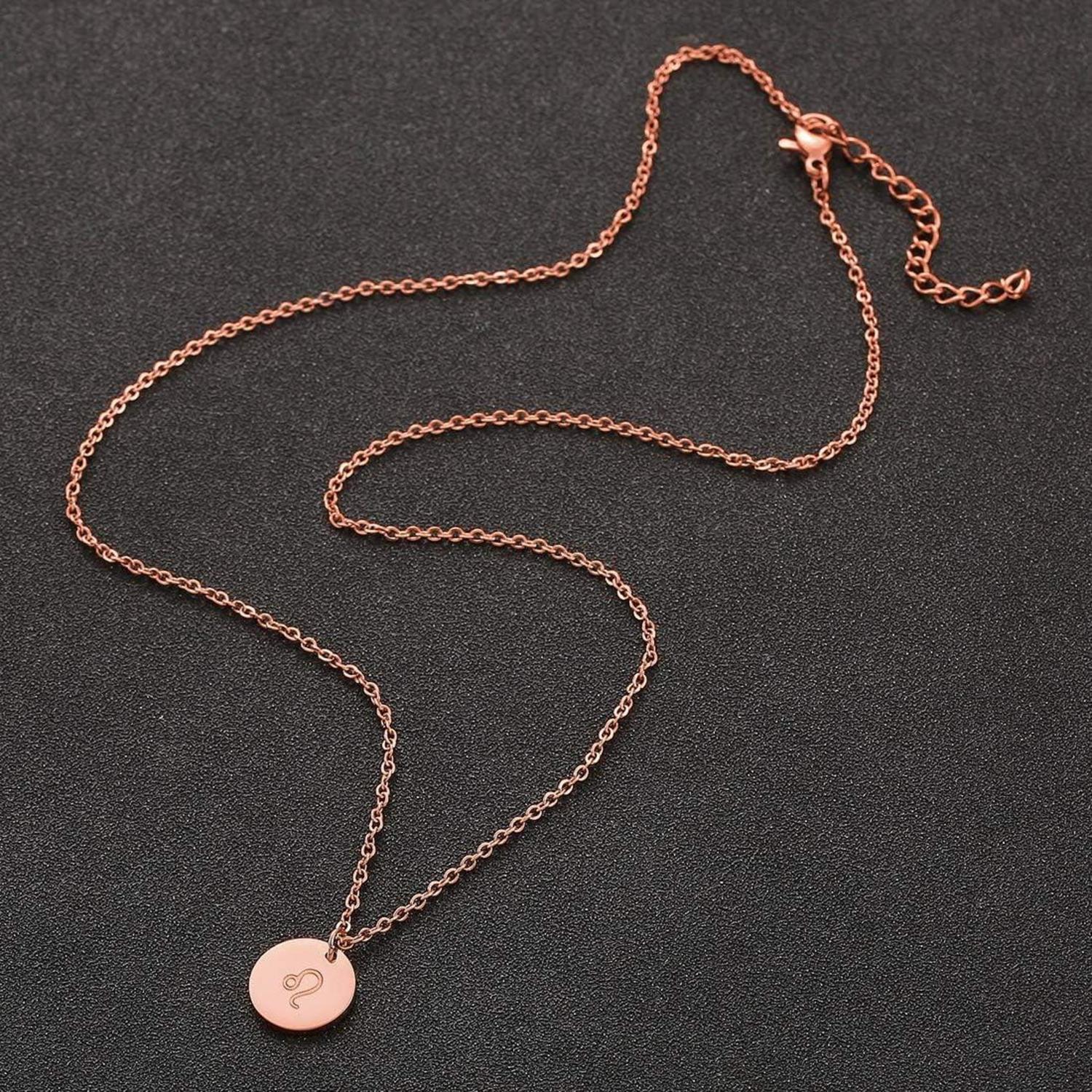 Sternzeichen Kette Gold Löwe 28 Karat Edelstahl Rosegold