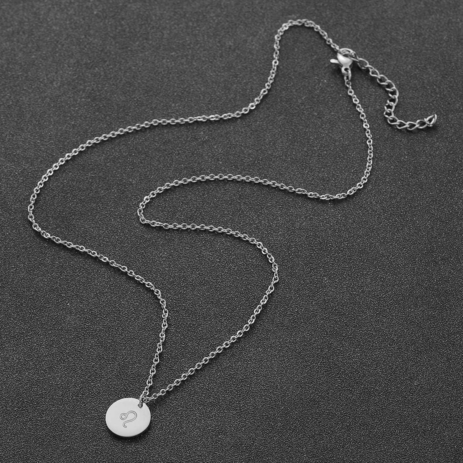 Sternzeichen Kette Edelstahl Silber Löwe Horoskop Anhänger Astrologie
