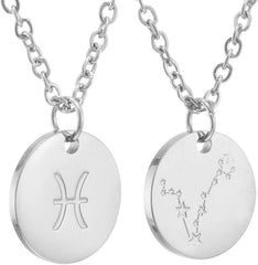 Astro Sternzeichen Kette Silber Fische Symbol Mystisch Universum