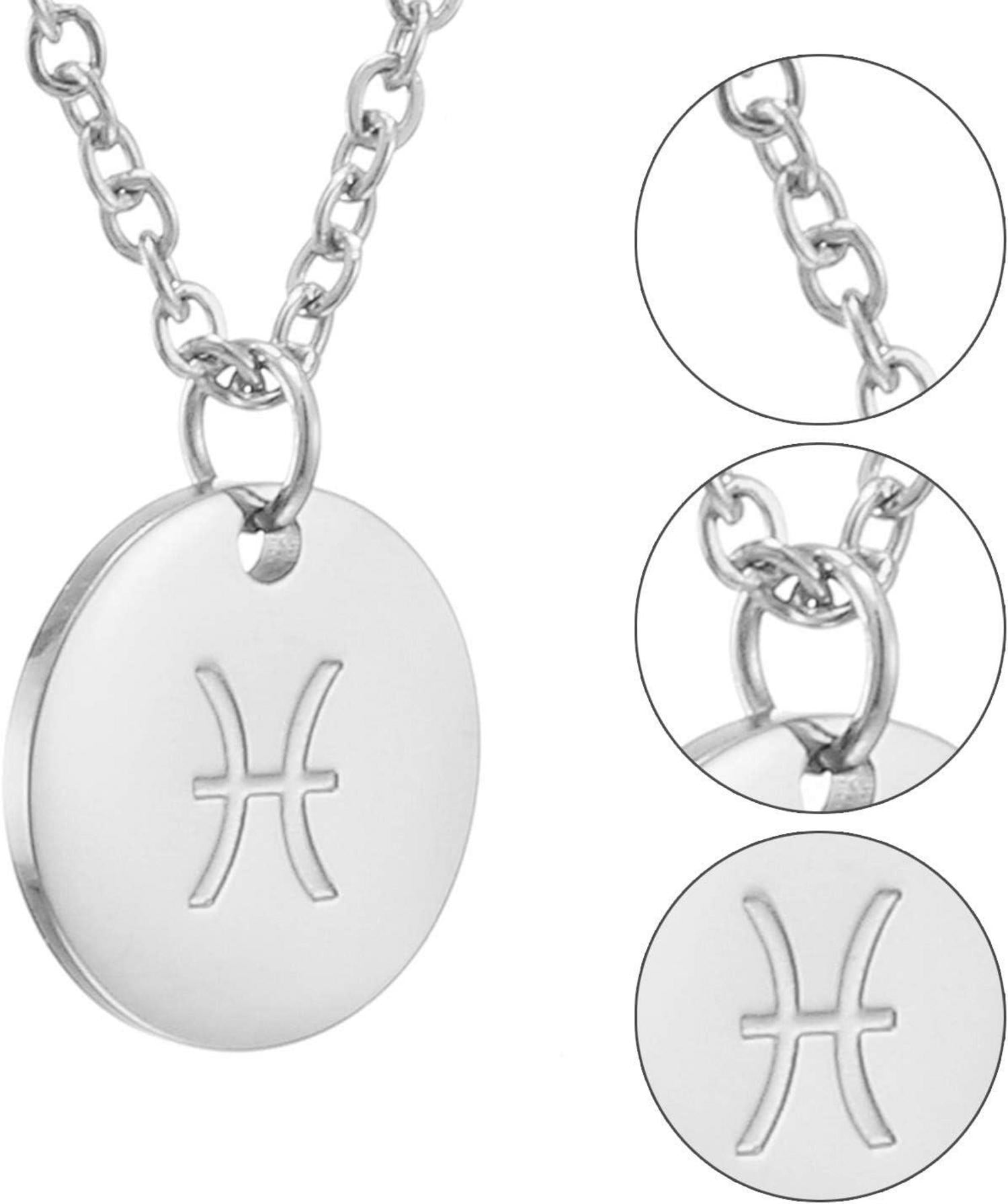 Astro Sternzeichen Kette Silber Fische Symbol Mystisch Universum