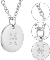 Astro Sternzeichen Kette Silber Fische Symbol Mystisch Universum