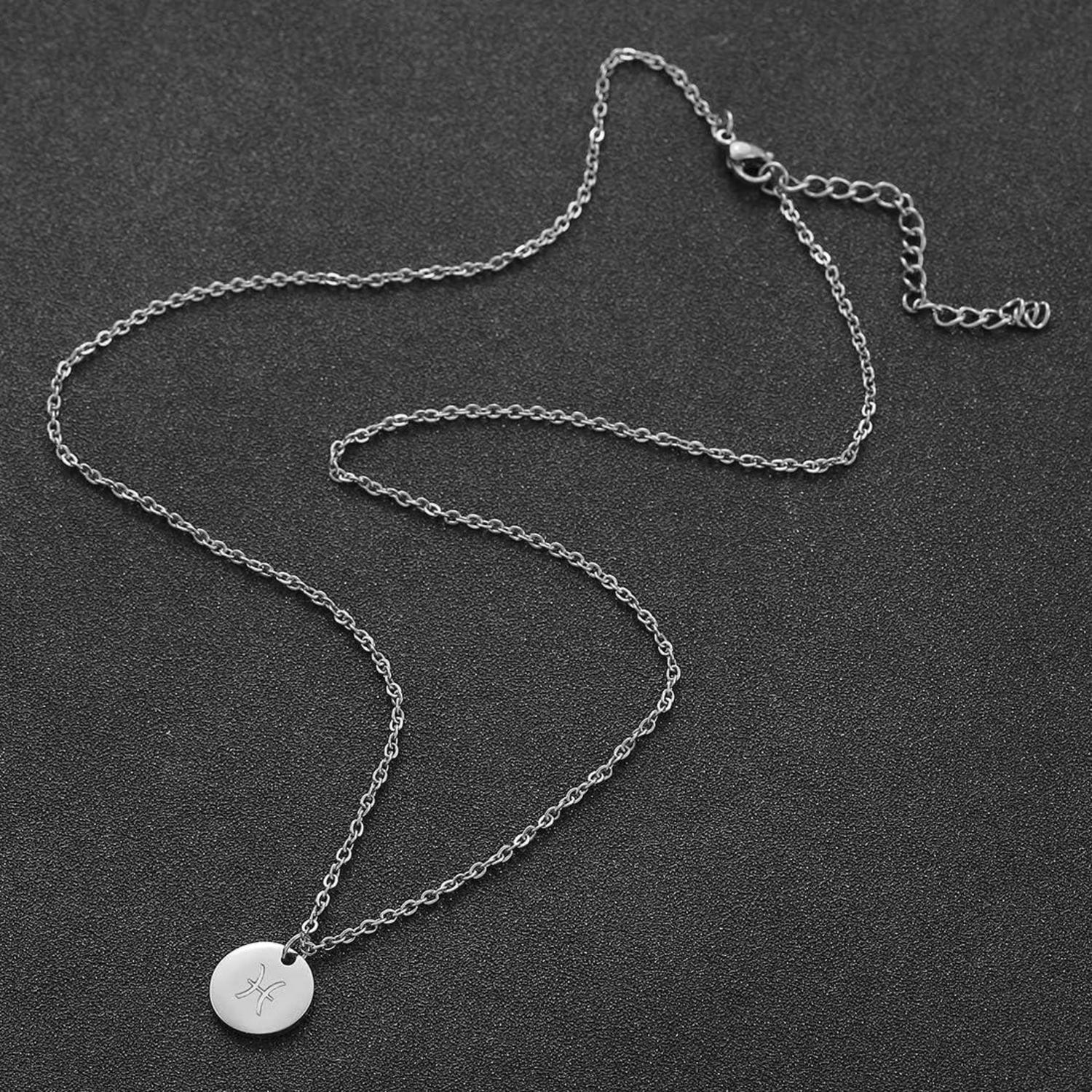 Sternzeichen Kette Fische Silber Edelstahl Damen Horoskop Mutter