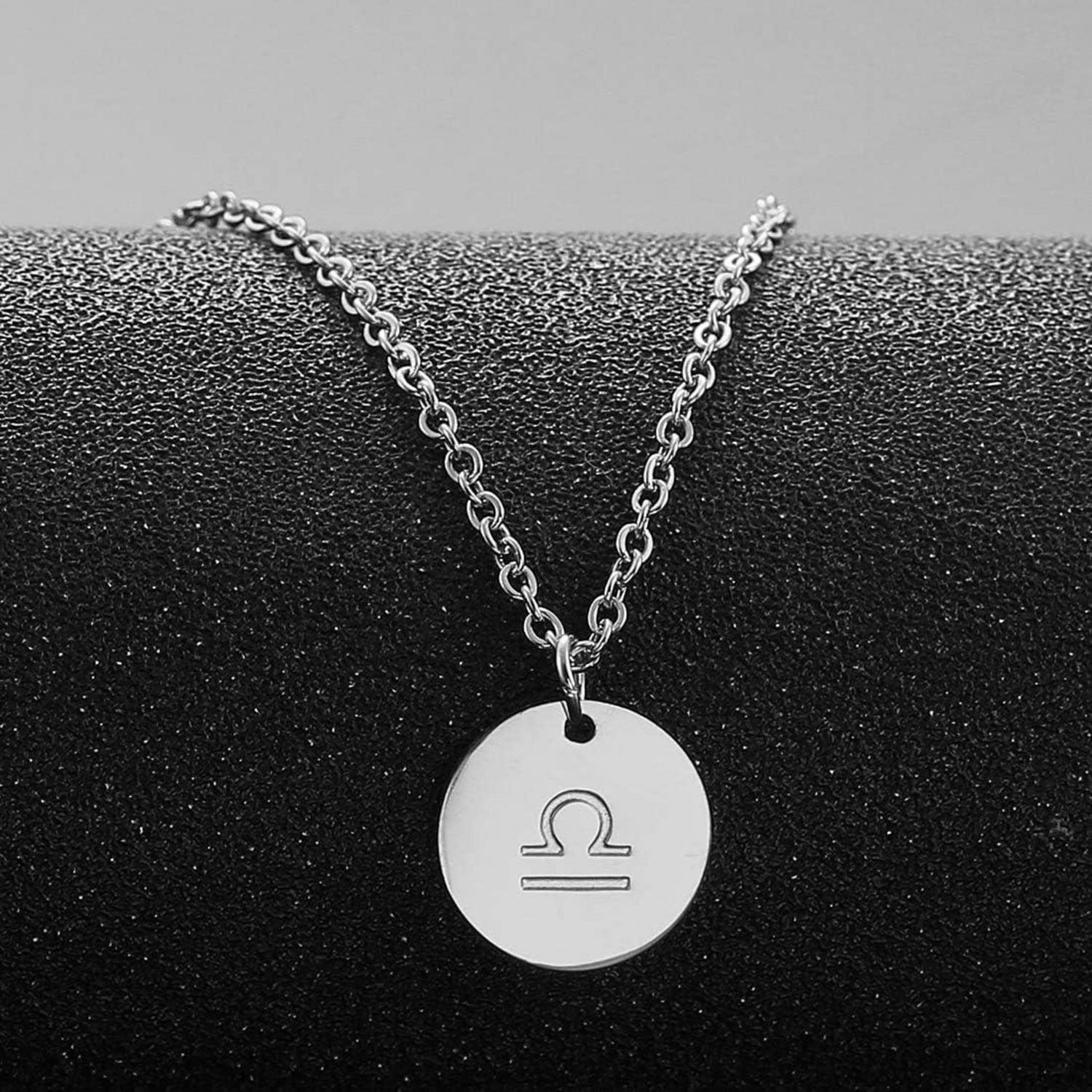 AFSTALR Sternzeichen Kette Gold Silber Waage Frauen Horoskop Geburtstagsgeschenk