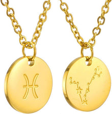 Sternzeichen Kette Edelstahl 12 Horoskop Anhänger Fische