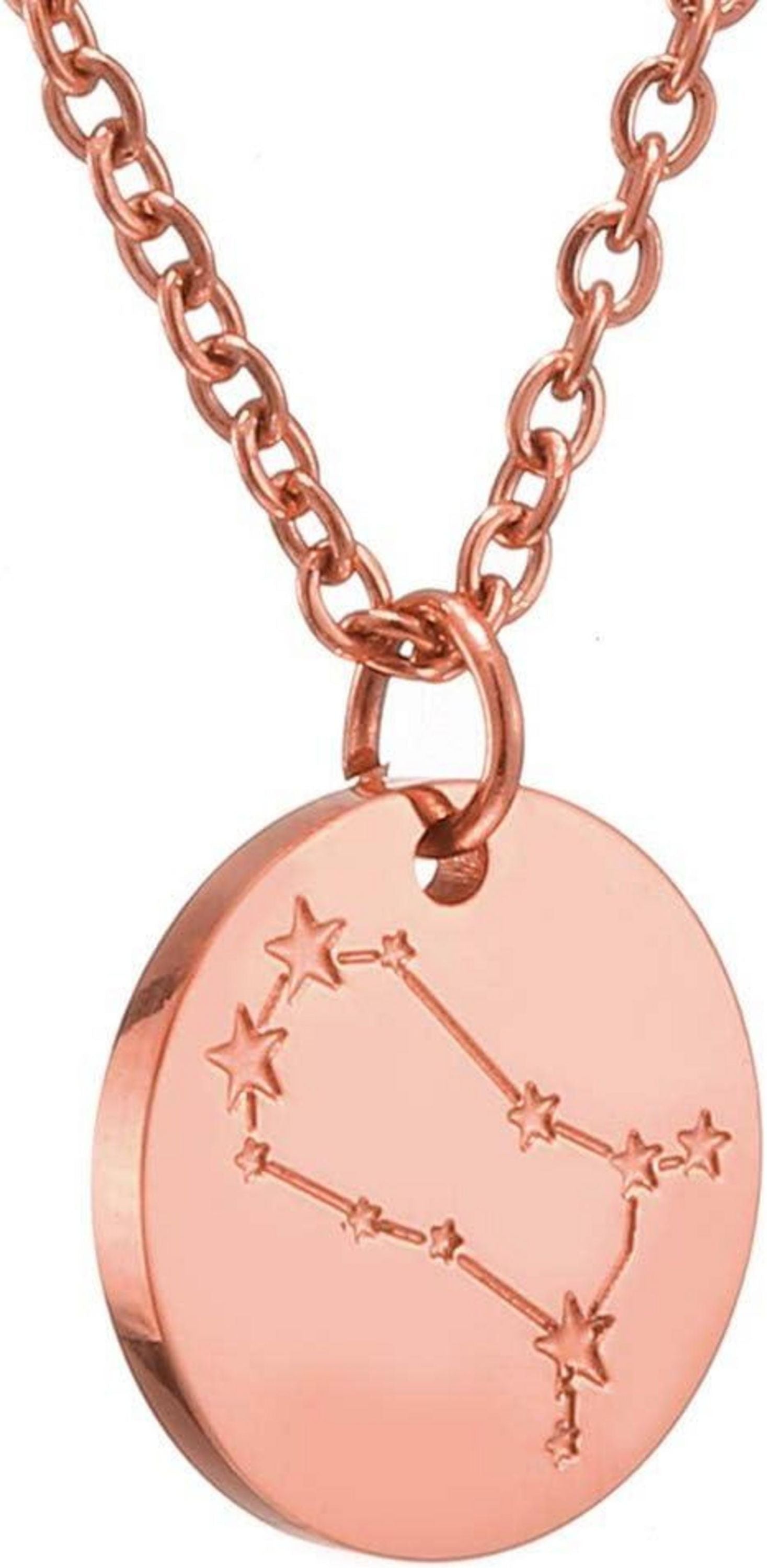 Sternzeichen Kette Gold Zwilling Roségold Edelstahl 28 Karat