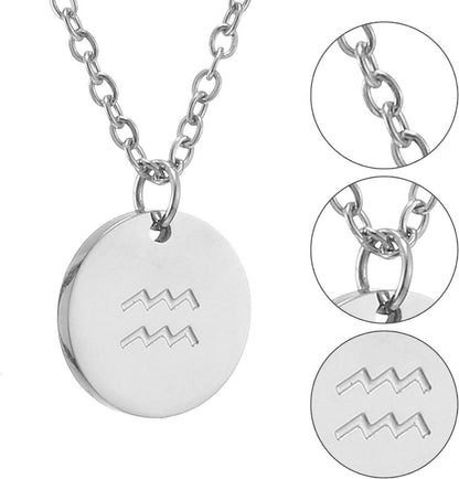 Sternzeichen Kette Wassermann horoskop silber Edelstahl