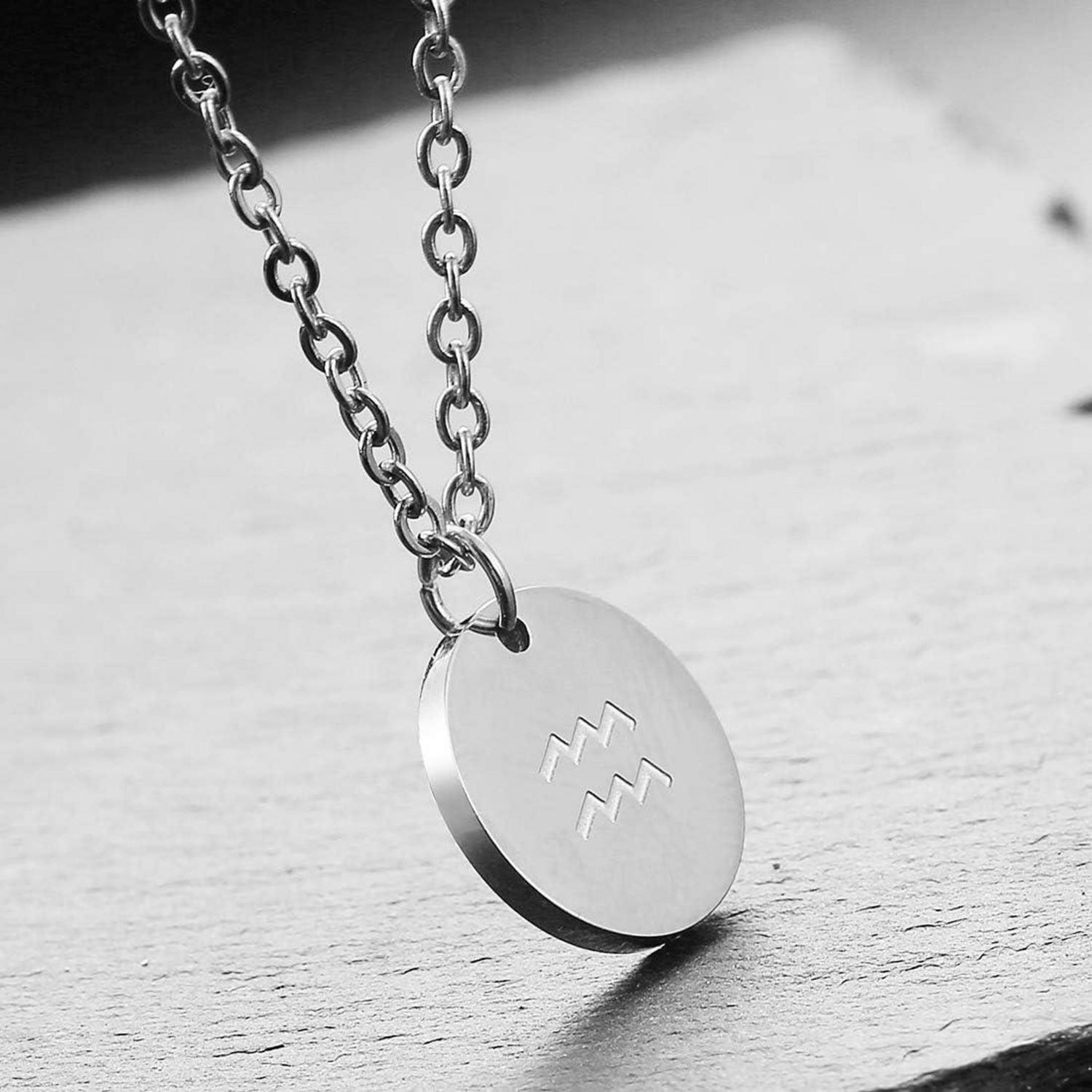 AFSTALR Sternzeichen Kette Silber Wassermann Horoskop Mutter Tochter